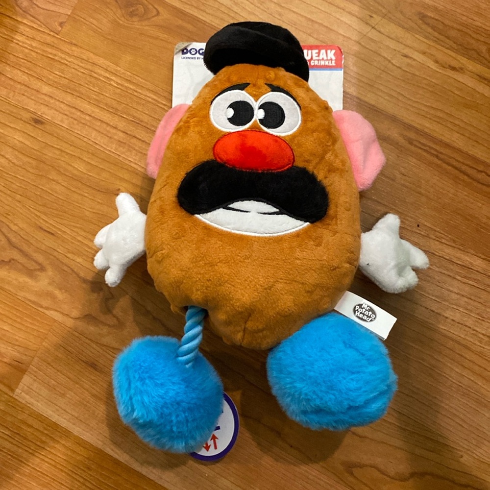 Brand New Mr. Potato Head Dog Toy Clinkers And squeaker 11.5"
